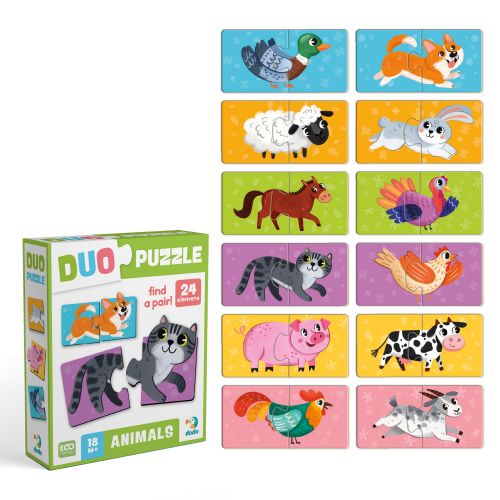 Barn pussel Duo Puzzle Animals